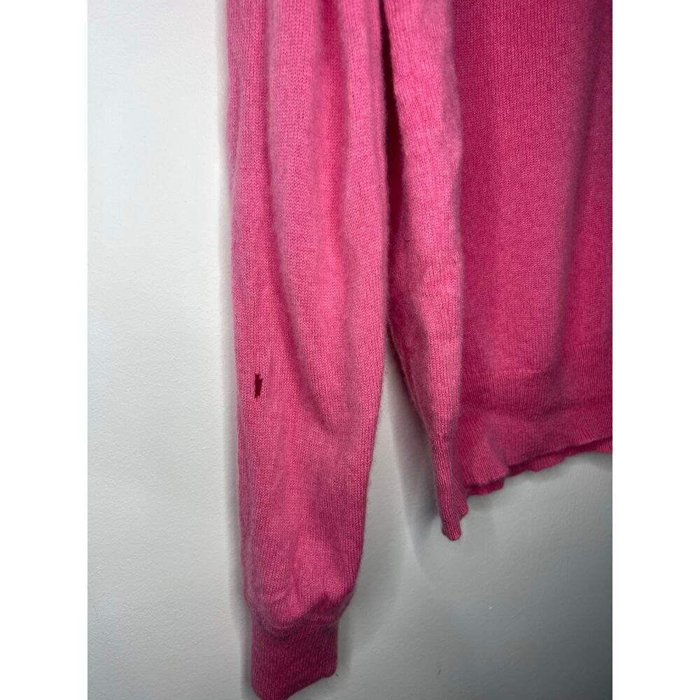 J.Crew Cashmere Collared Sweater in Flamingo Pink Oversized Henley Size XS - Picture 4 of 7